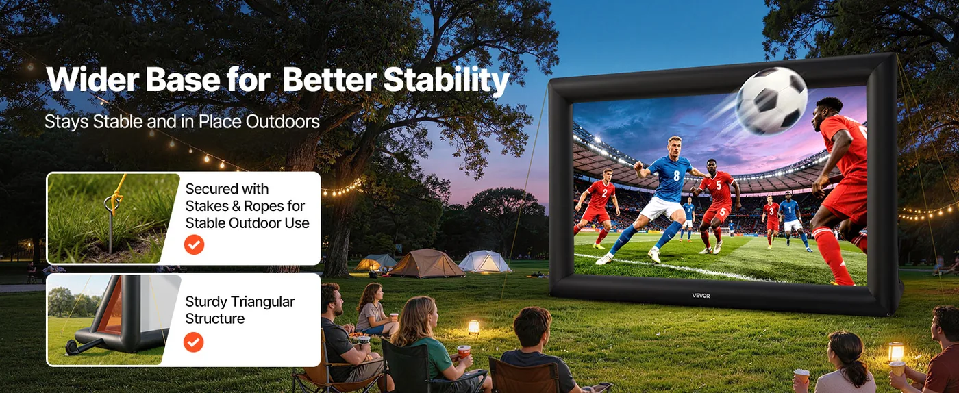 VEVOR Inflatable Movie Screen 24FT(Upgraded) Stable Support