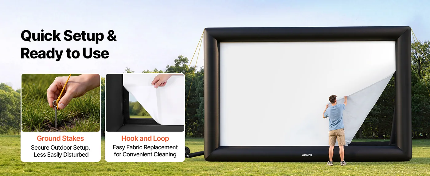 VEVOR Inflatable Movie Screen 24FT(Upgraded) Quick Setup