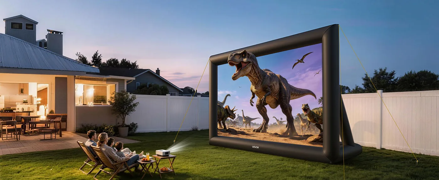 VEVOR Inflatable Movie Screen 24FT(Upgraded) Backyard Movie Nights