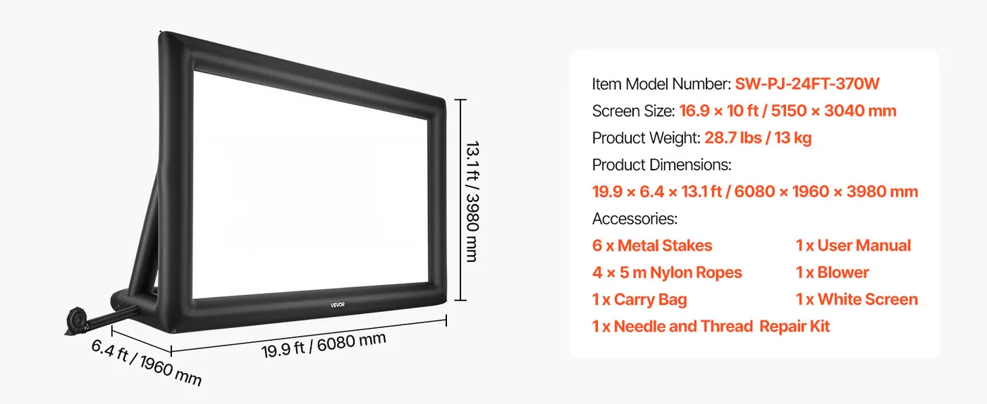 VEVOR Inflatable Movie Screen 24FT(Upgraded) feature 1