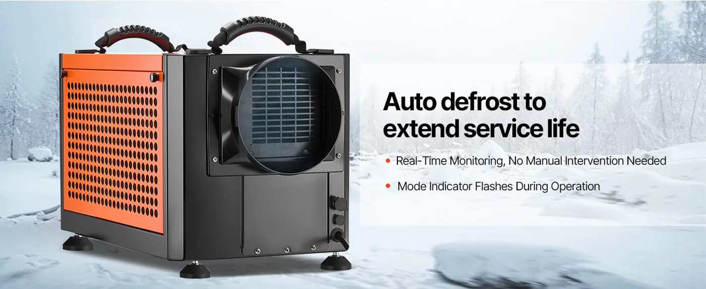 VEVOR 70 Pints Commercial Dehumidifier with Drain Hose 70Pin Smart Defrost