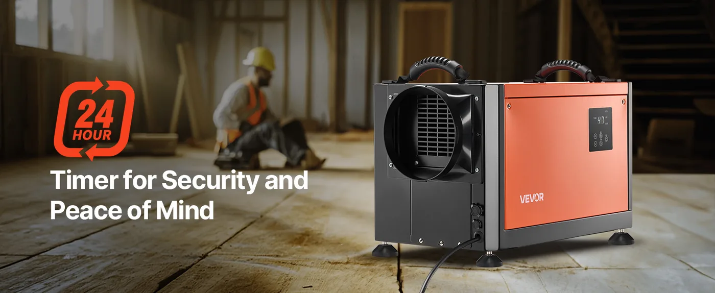 VEVOR 70 Pints Commercial Dehumidifier with Drain Hose 70Pin 24-Hour Timer