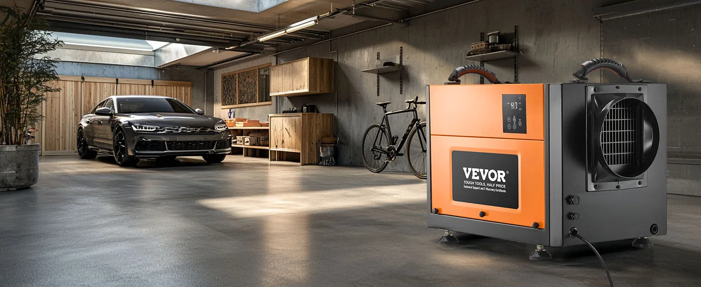 VEVOR 125 Pints Commercial Dehumidifier with Drain Hose Garage