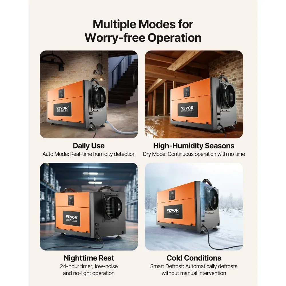 VEVOR 156 Pints Commercial Dehumidifier with Drain Hose product image 4