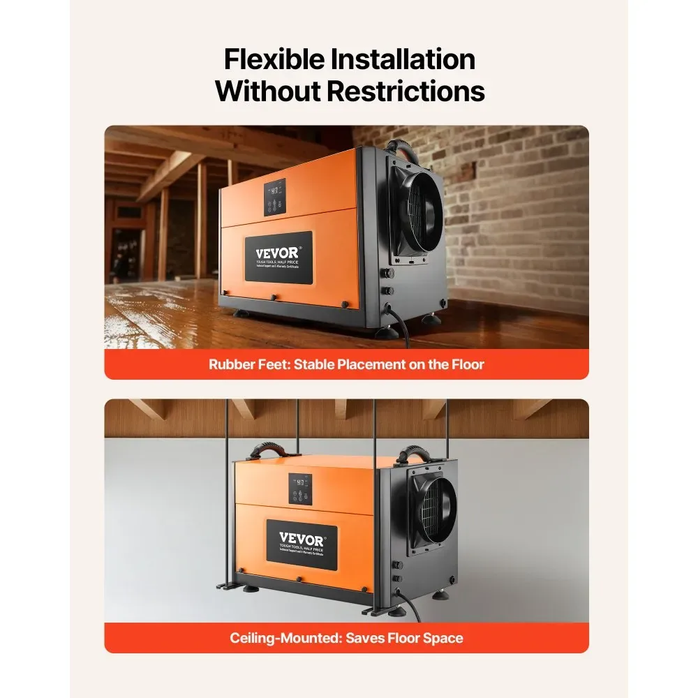 VEVOR 156 Pints Commercial Dehumidifier with Drain Hose product image 5