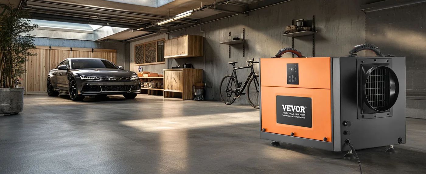 VEVOR 156 Pints Commercial Dehumidifier with Drain Hose Garage