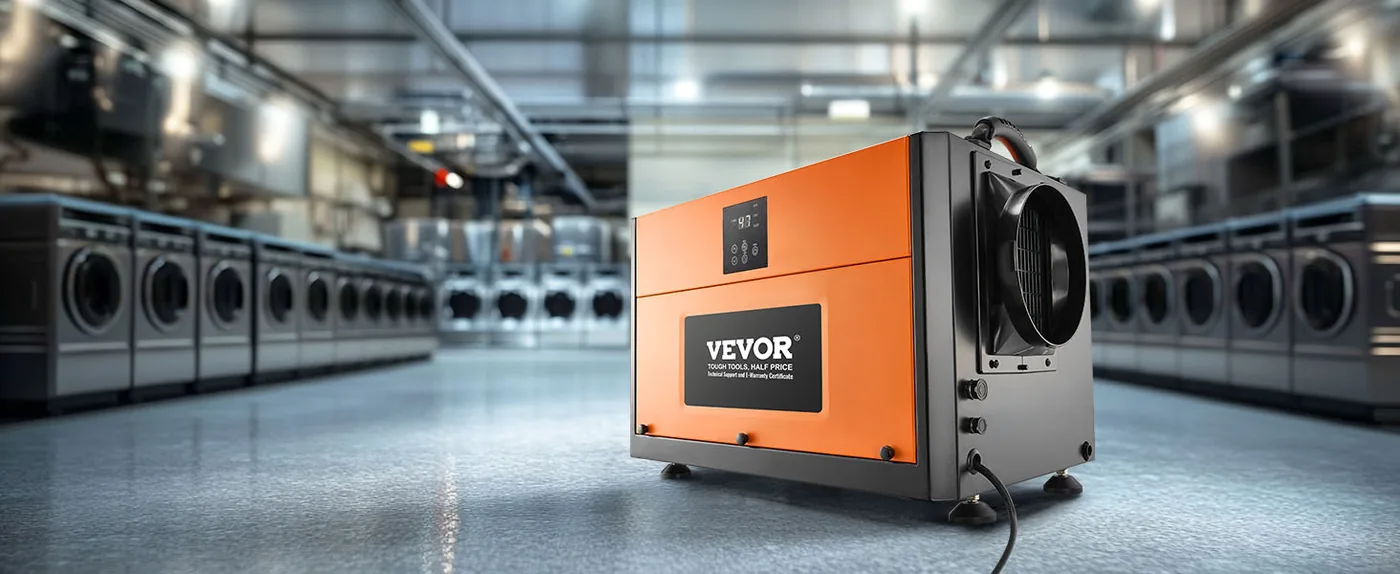 VEVOR 156 Pints Commercial Dehumidifier with Drain Hose Laundry Room