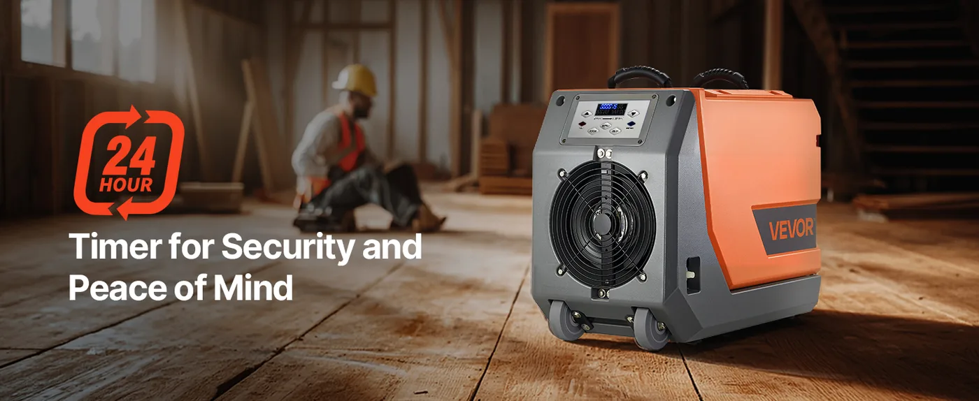 VEVOR 180 Pints Commercial Dehumidifier with Pump/Drain Hose 24-Hour Timer
