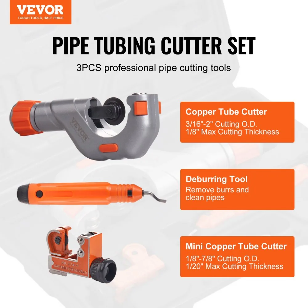VEVOR pipe cutter set cutting copper tube