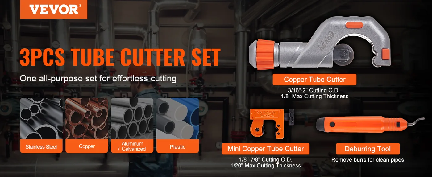 VEVOR 3pc tubing cutter set for professional cutting