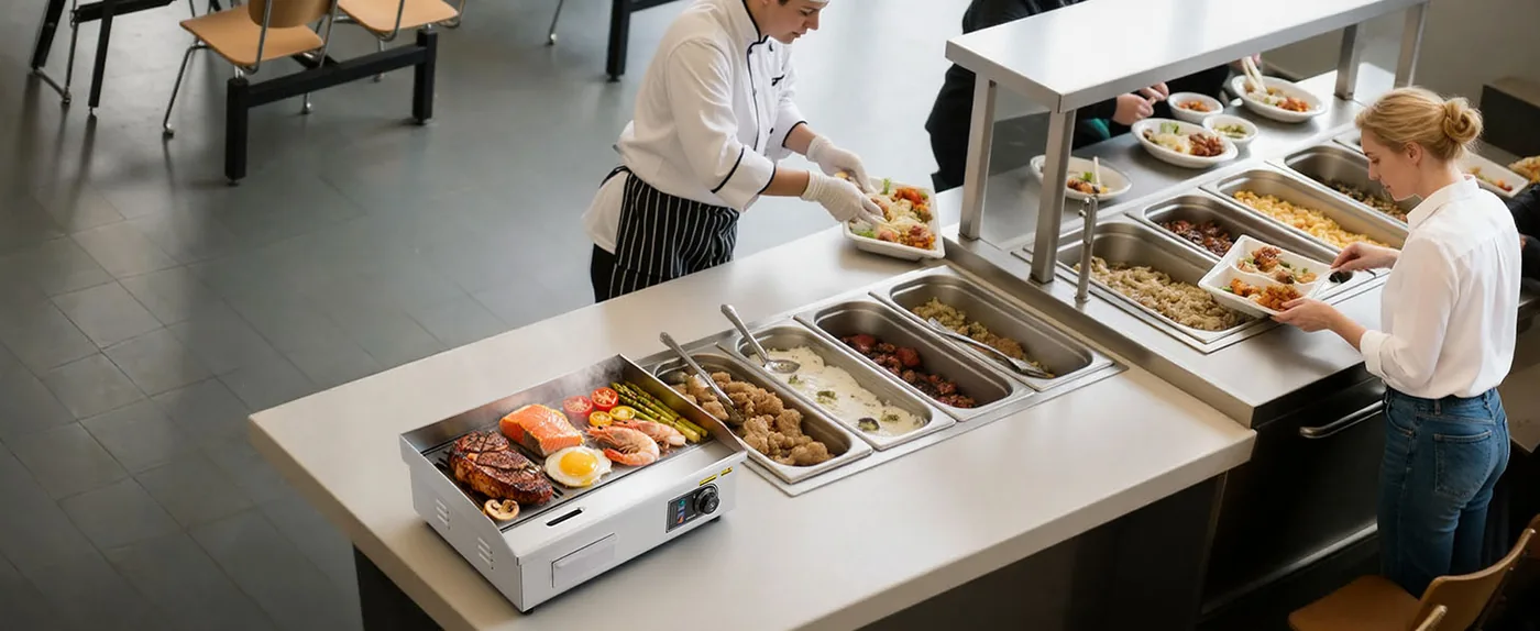 VEVOR Electric Griddle 1750W Commercial Stainless Temp Control