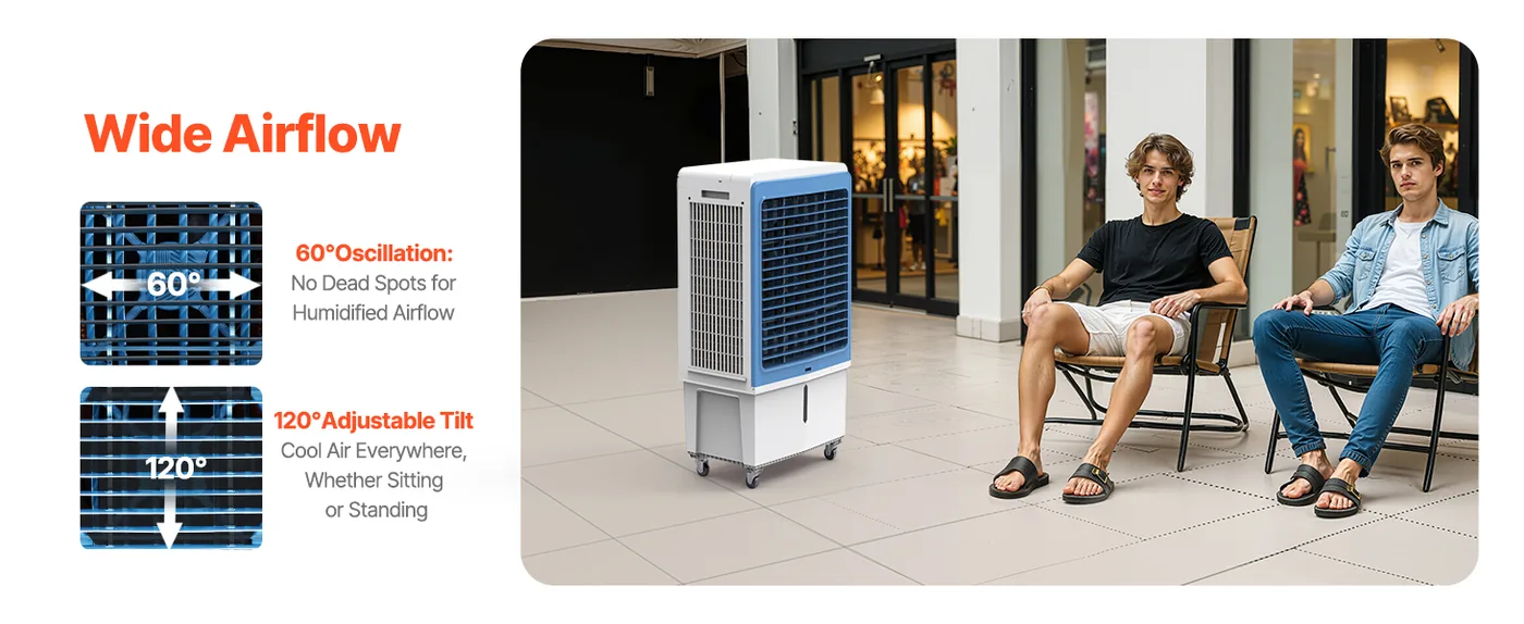 VEVOR Evaporative Air Cooler 48 L Wide Airflow