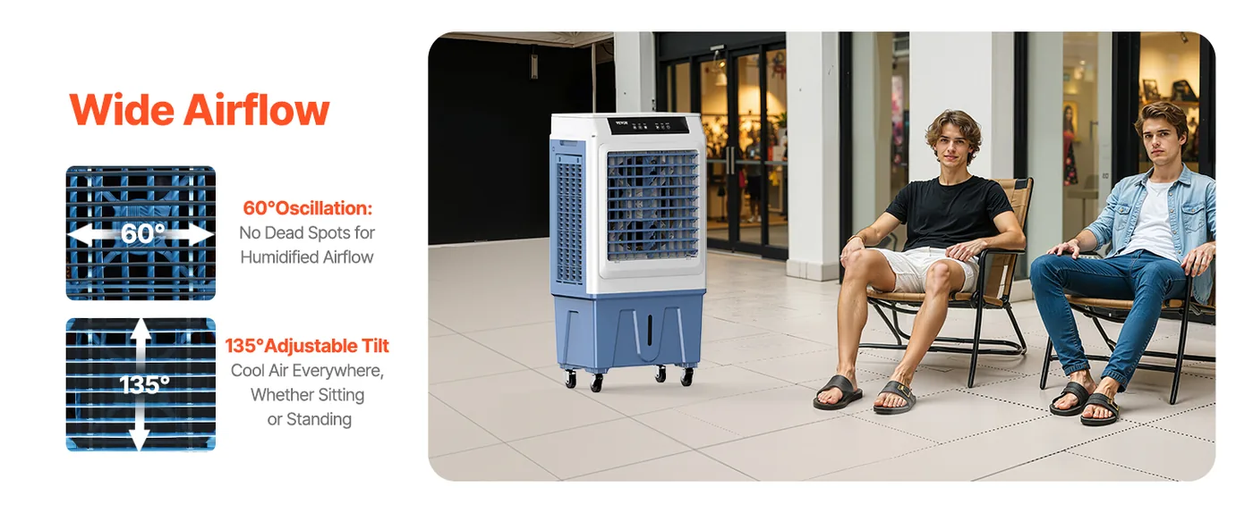 VEVOR Evaporative Air Cooler 30 L Wide Airflow