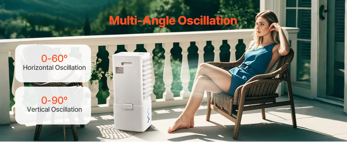 VEVOR Evaporative Air Cooler 26 L Low Water Reminder
