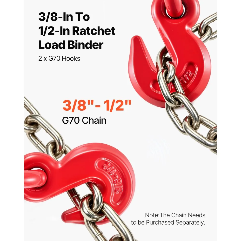 VEVOR 9215LBS 3/8" – 1/2" Ratchet Binders 9 3/8-1/2 inch product image 4
