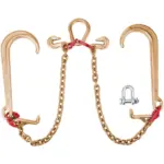VEVOR G80 V Bridle Chain 1 Pack 2 ft Large J Hook+T Hook+Gra product image 1