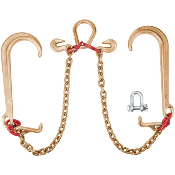 VEVOR G80 V Bridle Chain 1 Pack 2 ft Large J Hook+T Hook+Gra product image 1
