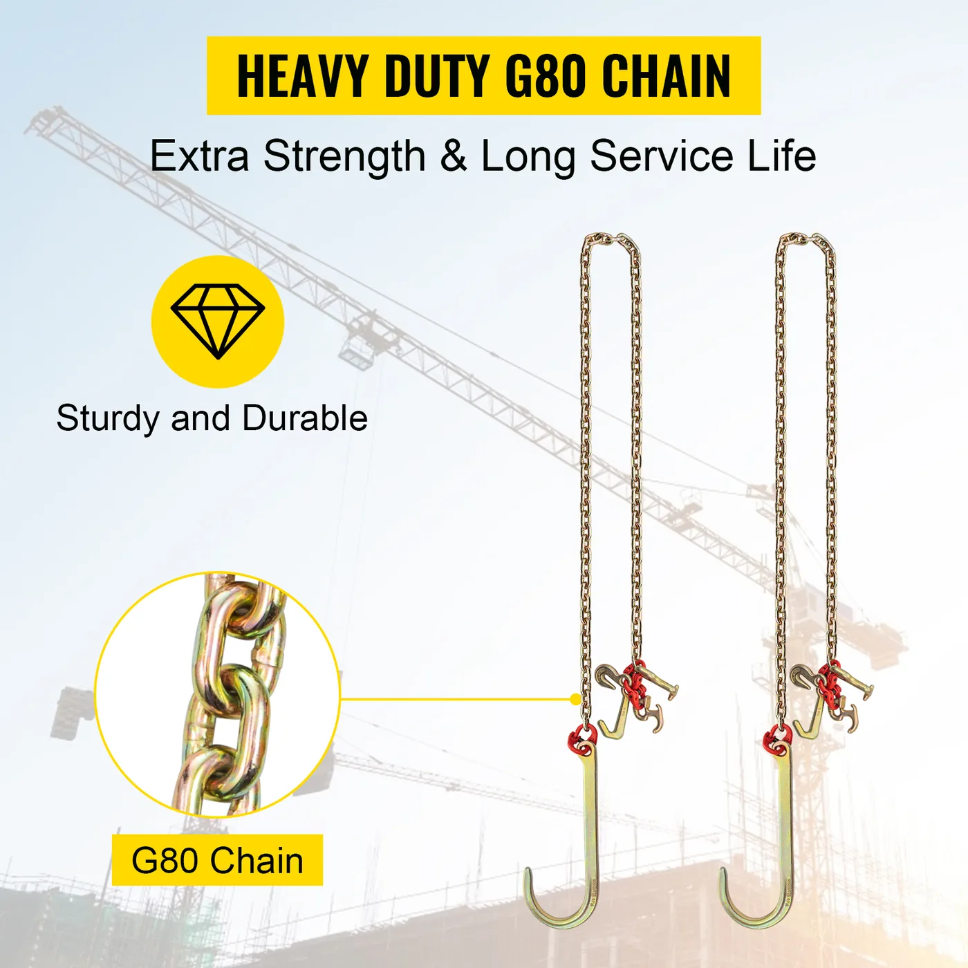 VEVOR J Hook Chain 2 Pack 10 ft Large J Hook+R Hook+T Hook+S feature 6