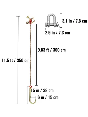 VEVOR J Hook Chain 2 Pack 10 ft Large J Hook+R Hook+T Hook+S feature 8