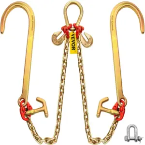 VEVOR G80 V Bridle Chain 1 Pack 2 ft Large J Hook+Large R Ho product image 1