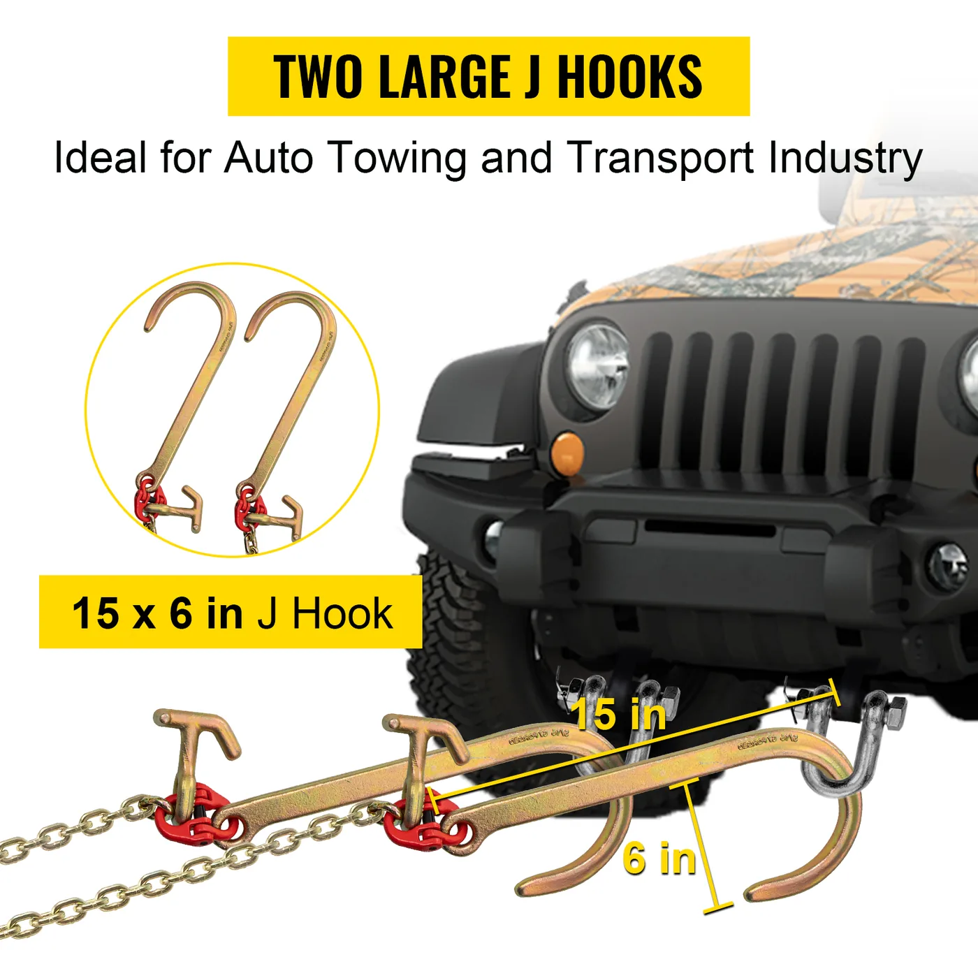 VEVOR G80 V Bridle Chain 1 Pack 2 ft Large J Hook+Large R Ho feature 4