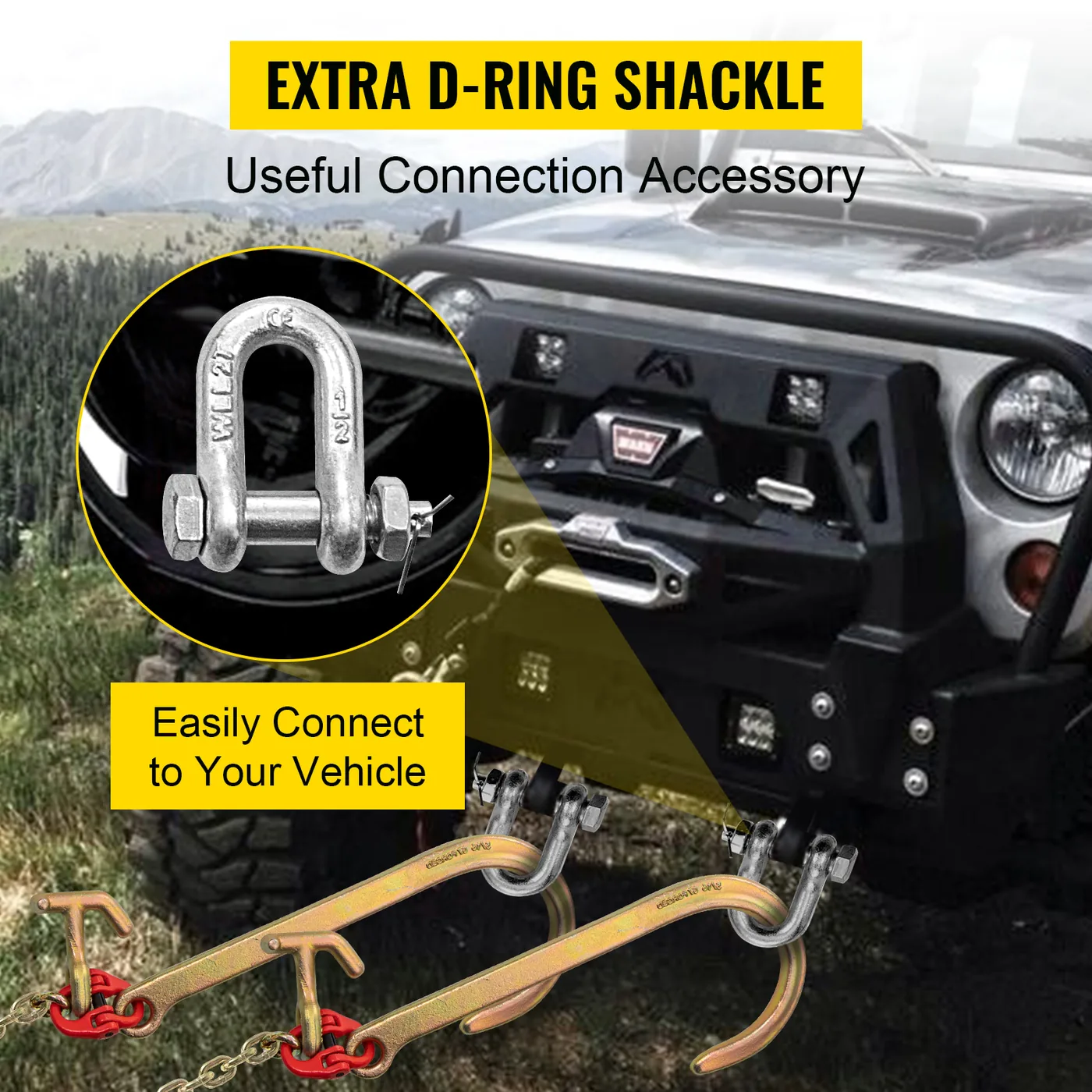 VEVOR G80 V Bridle Chain 1 Pack 2 ft Large J Hook+Large R Ho feature 5