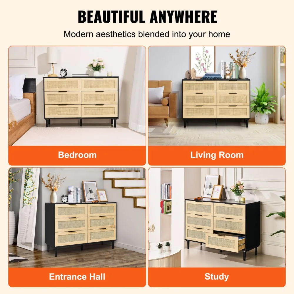 VEVOR rattan dresser package contents