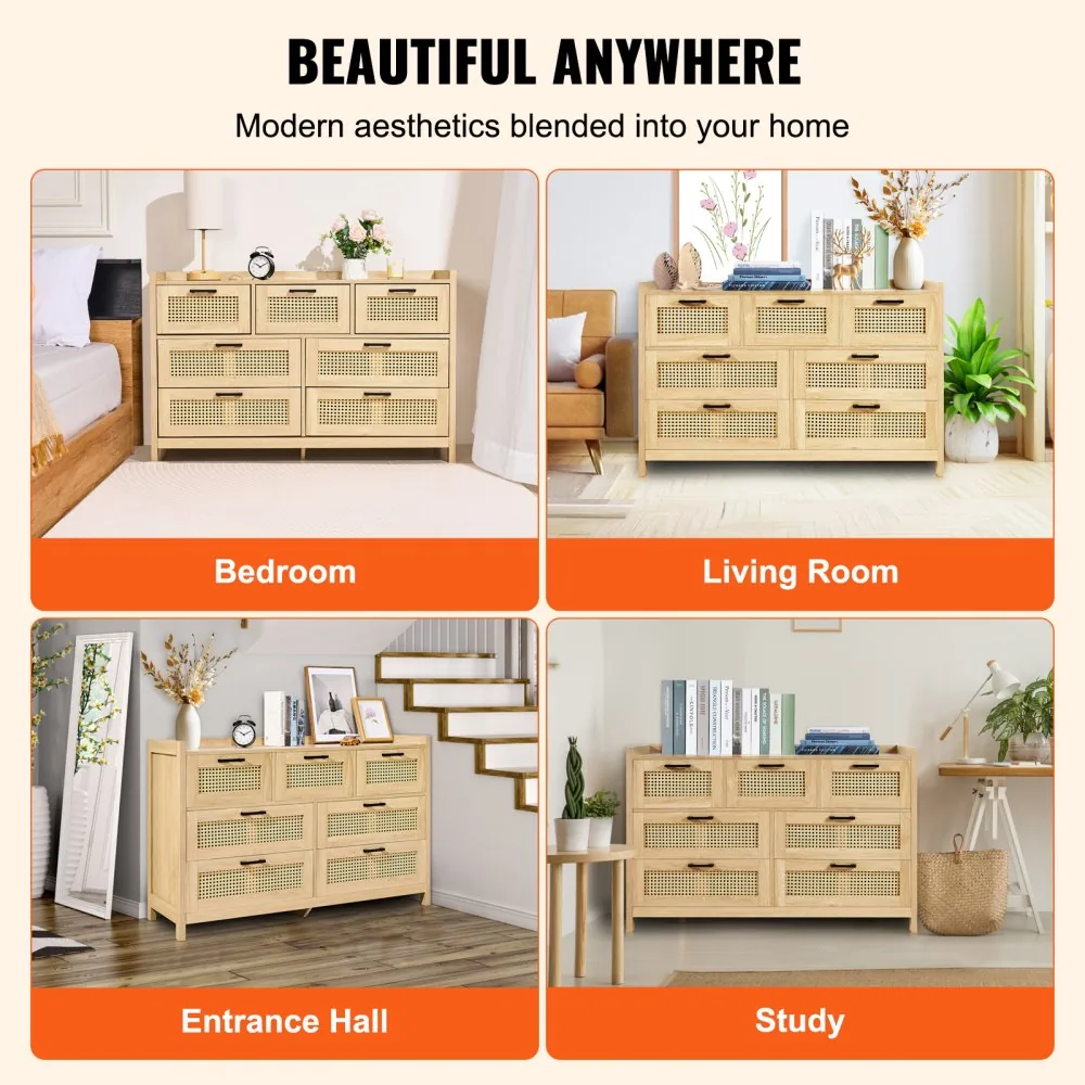 VEVOR rattan dresser package contents