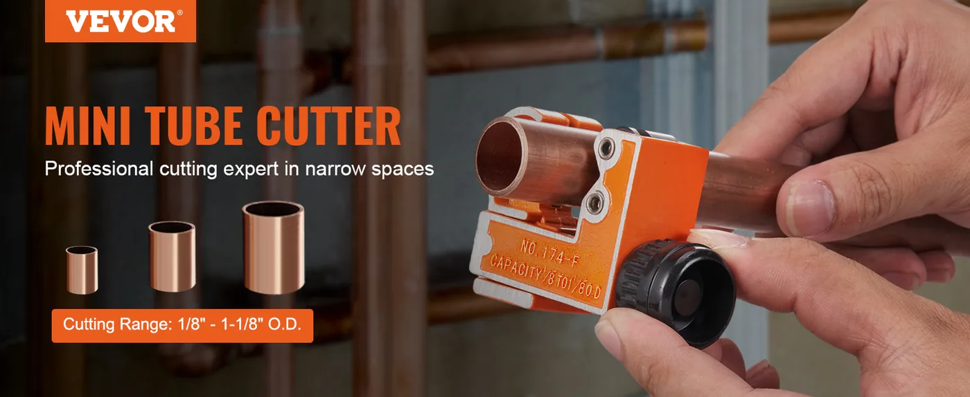 VEVOR Mini Tubing Cutter 1/8 to 1-1/8 in Copper Pipe overview