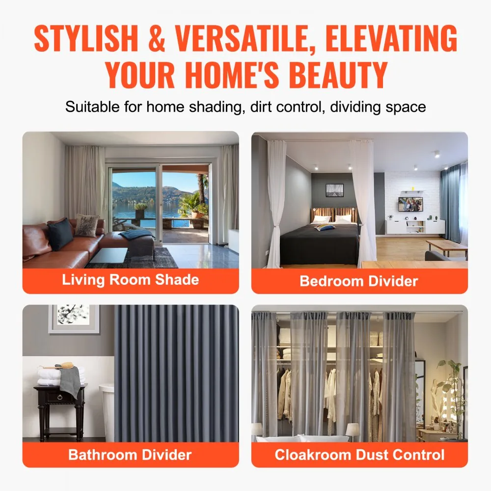 VEVOR Ceiling Curtain Track Set 3-Section Track 2.7 m product image 6