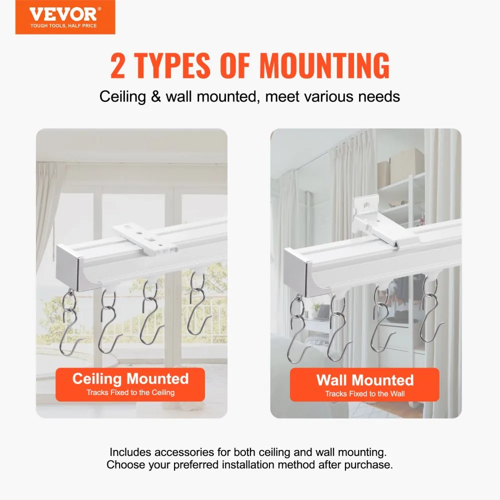 VEVOR Ceiling Curtain Track Set 4-Section Track 3.6 m product image 2