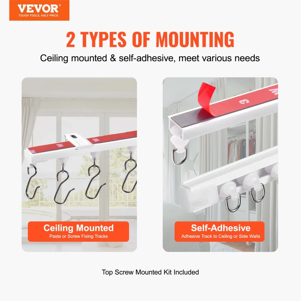 VEVOR Ceiling Curtain Track Set 8-Section Track 3 m product image 2