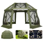 VEVOR 13 x 13 ft gazebo screen tent front view