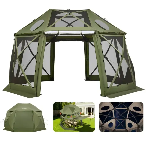VEVOR 13 x 13 ft gazebo screen tent front view