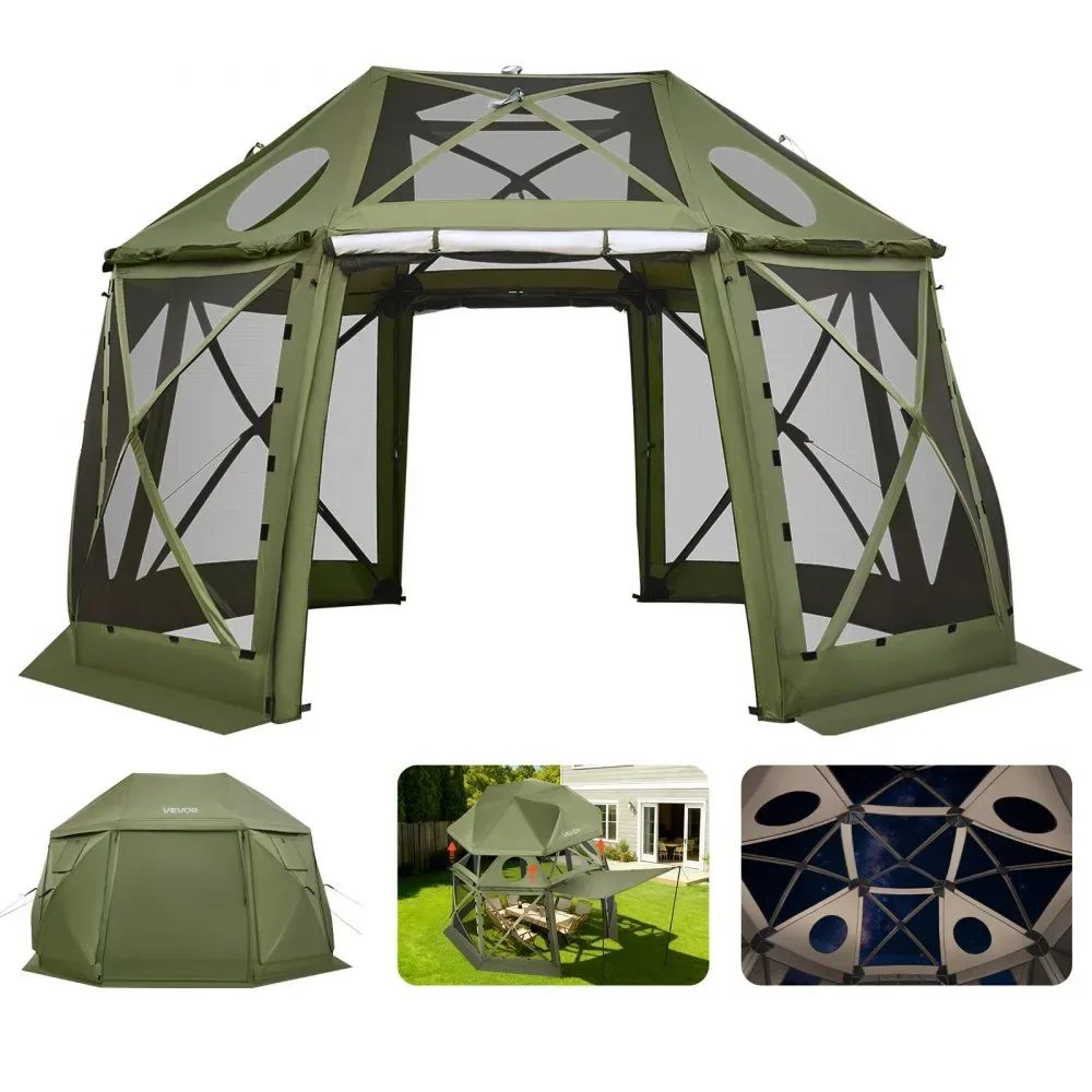 VEVOR 13 x 13 ft gazebo screen tent front view
