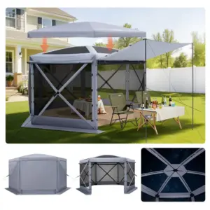 VEVOR 12 x 12 ft gazebo screen tent front view