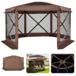 VEVOR 12 x 12 ft gazebo screen tent front view
