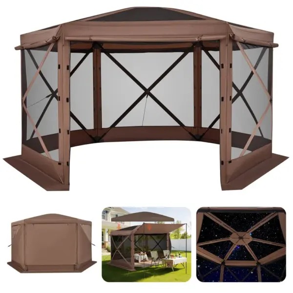 VEVOR 12 x 12 ft gazebo screen tent front view