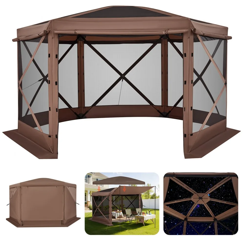 VEVOR 12 x 12 ft gazebo screen tent front view