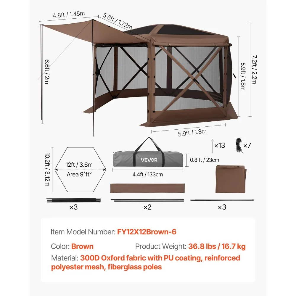 VEVOR gazebo screen tent carry bag package