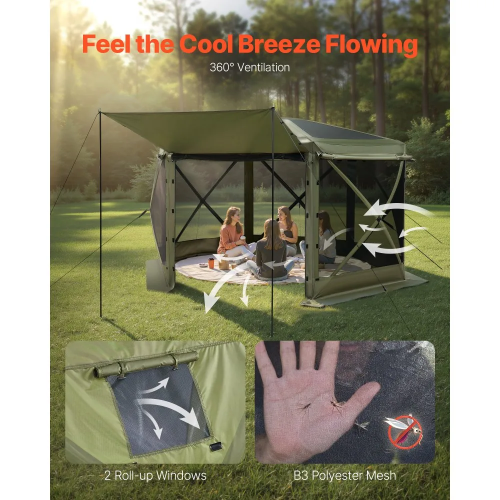 VEVOR 6 sided canopy tent dimensions