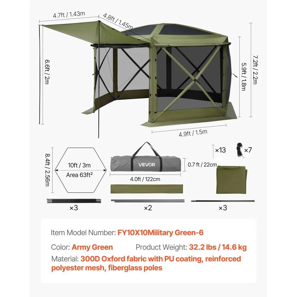 VEVOR gazebo screen tent carry bag package