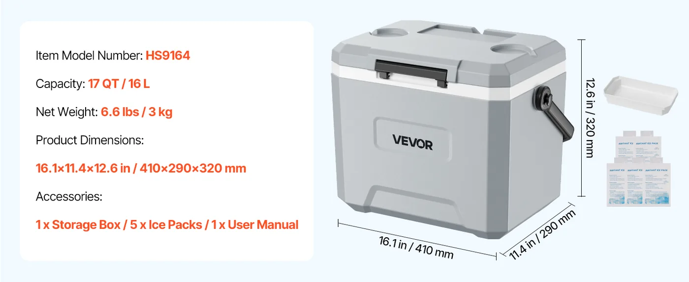 VEVOR Hard Cooler 17QT feature 5