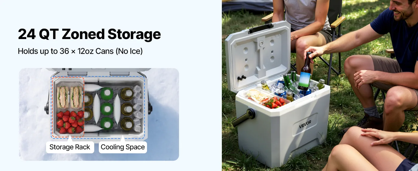 VEVOR Hard Cooler 24QT Large Capacity Storage