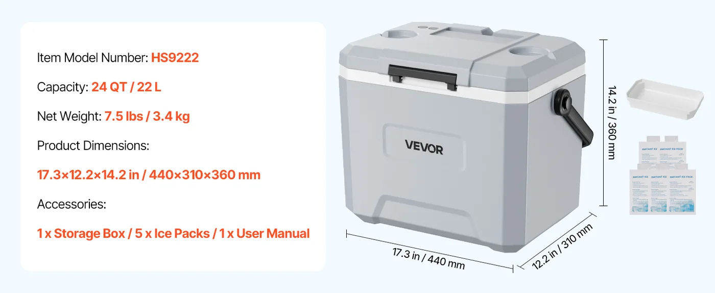 VEVOR Hard Cooler 24QT feature 5