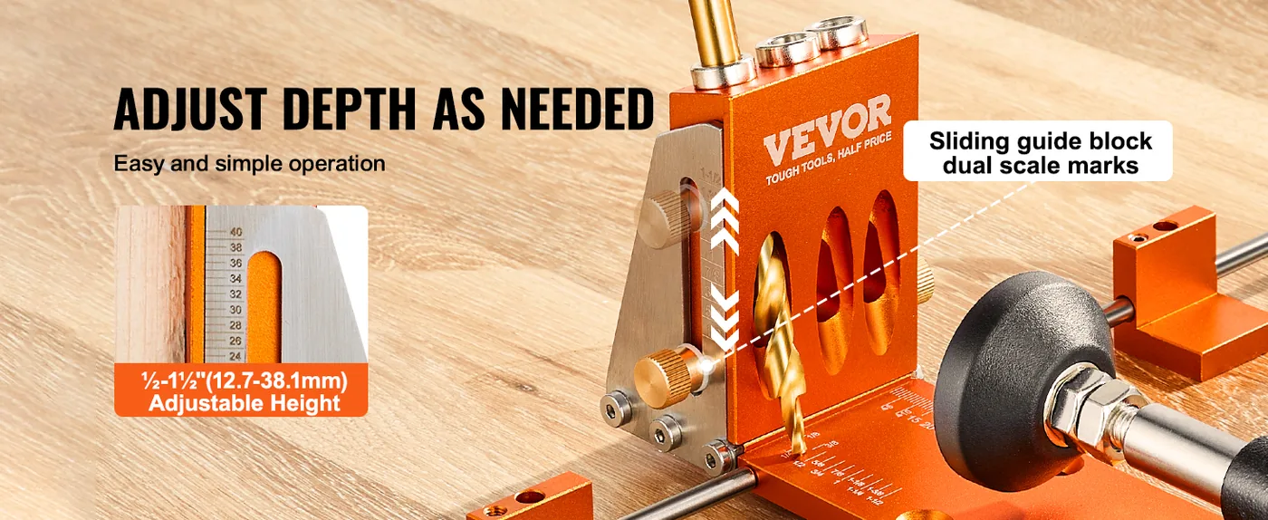 VEVOR 34 piece pocket hole jig kit for carpentry