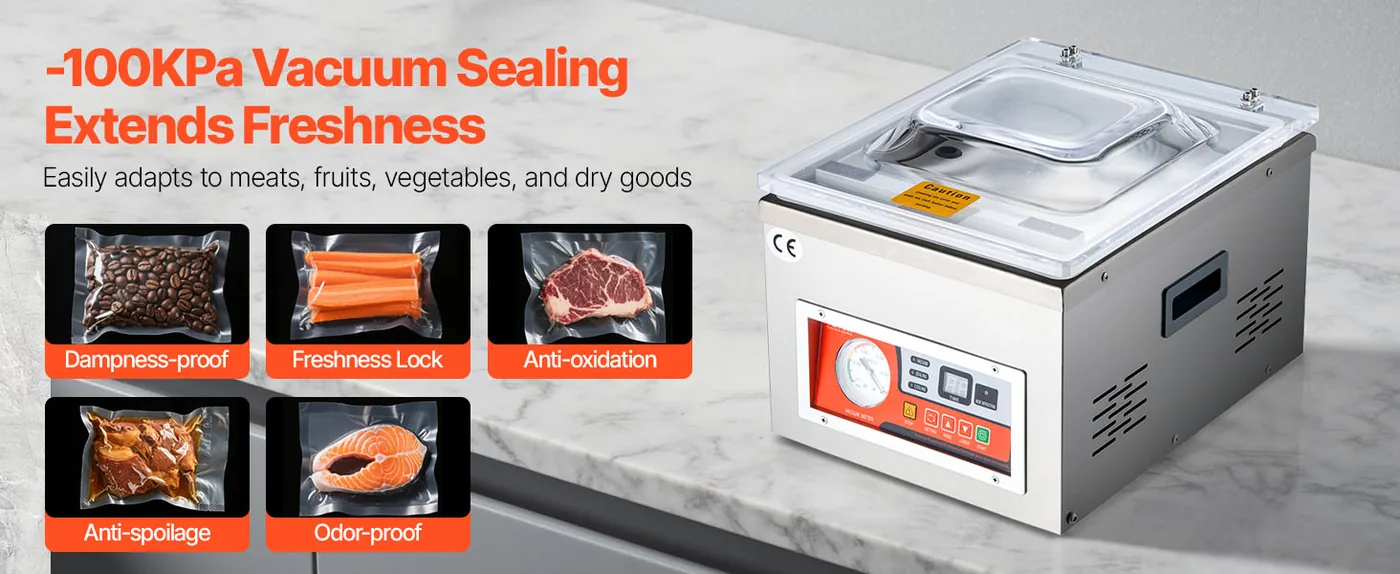 VEVOR Chamber Vacuum Sealer Tabletop 180W overview
