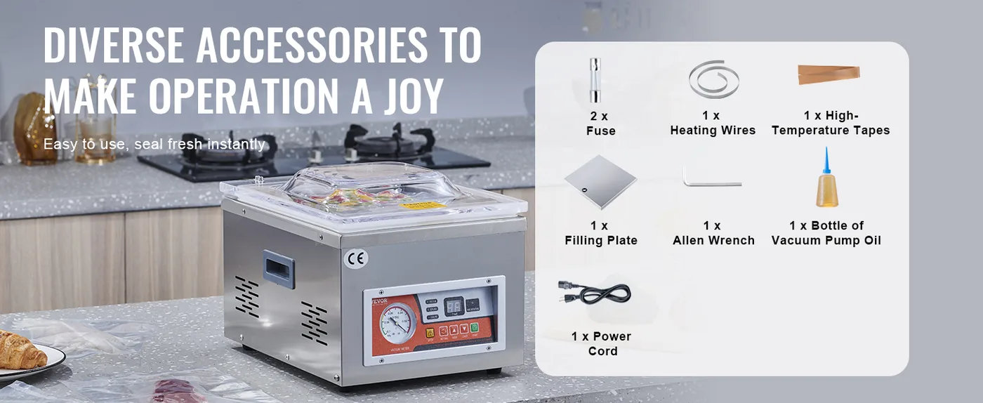 VEVOR Chamber Vacuum Sealer Tabletop 180W feature 3