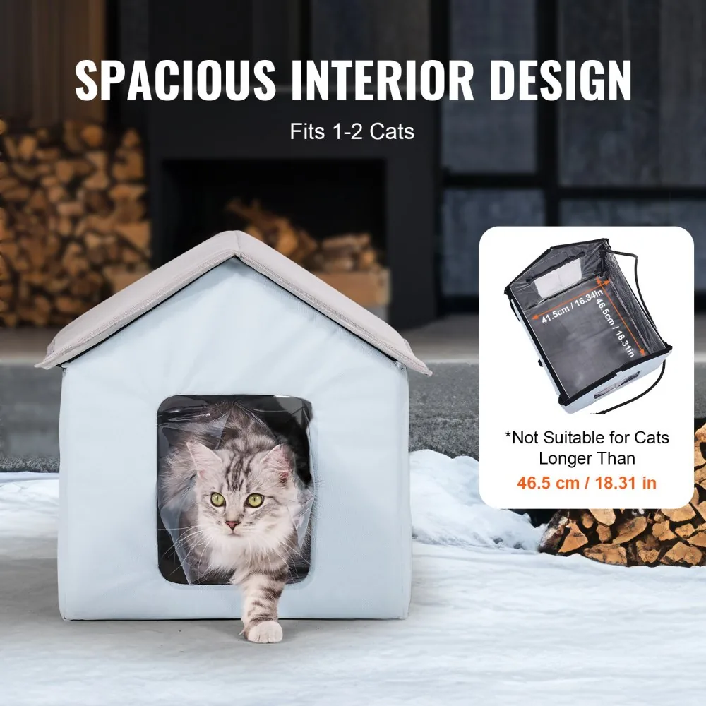 VEVOR heated cat house size dimensions