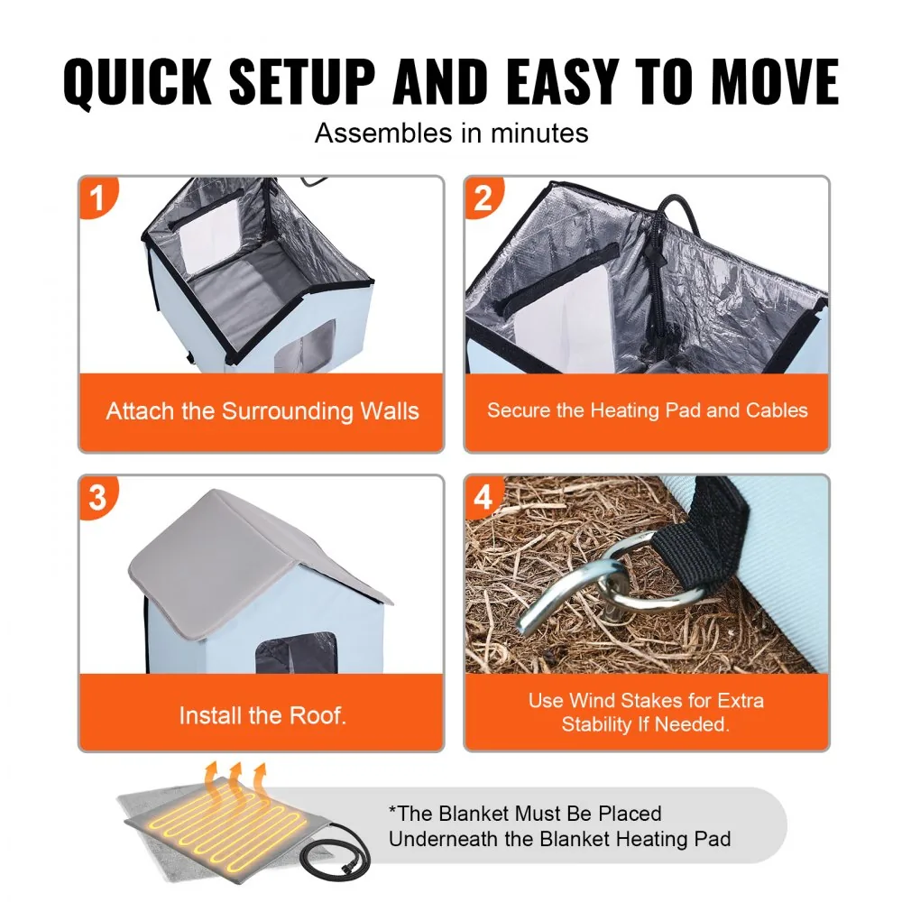 VEVOR heated cat house package contents